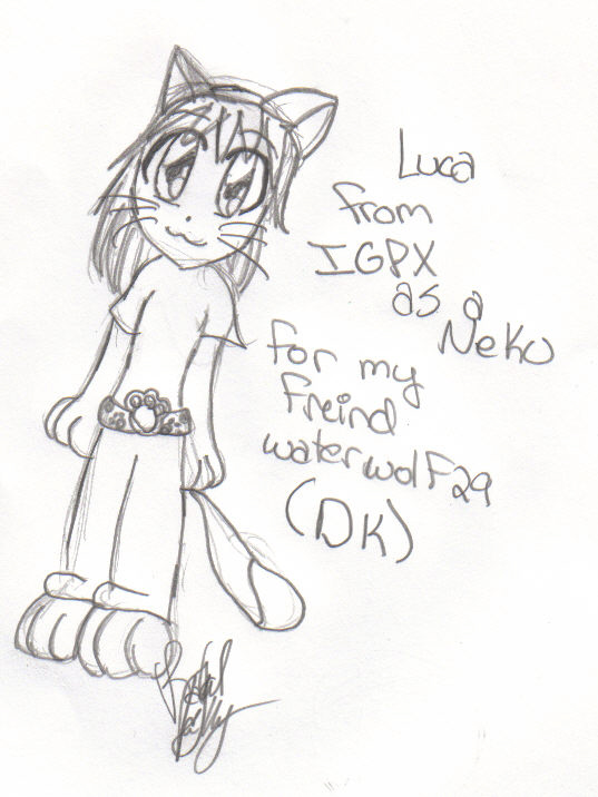 Luca as a Neko (art trade with waterwolf29) by xKairisOtherx