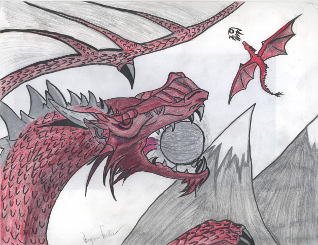 fire dragon w/ orb2 REVISED by xXDarkHuntressXx