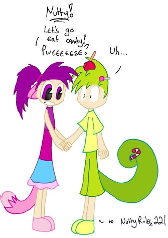 Candie begs Nutty (with colour! =D) by x_Tess_The_Slorg_x