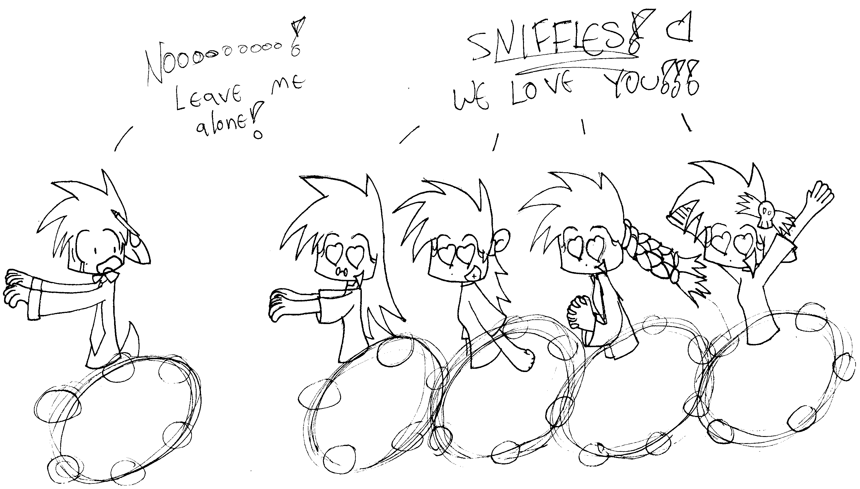 ATTACK OF THE SNIFFLES FANGIRLS!! - uncoloured by x_Tess_The_Slorg_x