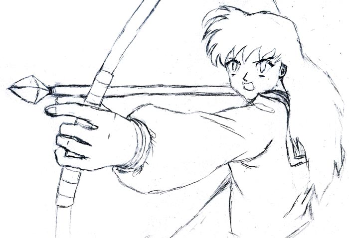 kagome fires an arrow-sketch by xizly