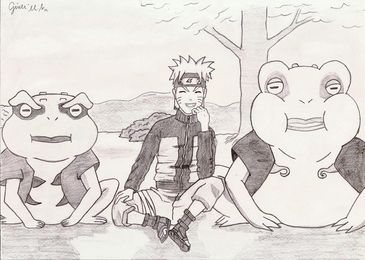 Naruto, Gmakichi e Gamatatsu by xl-chan