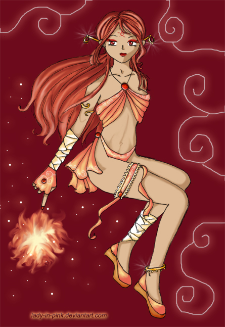 Nuria - Fire goddess by xvxbluewingsxvx