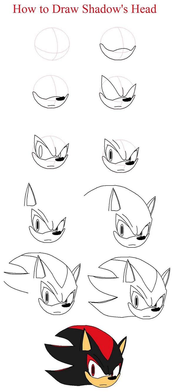 How to draw Shadow the Hedgehog by xxXShadowWolfXxx