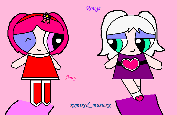 Powerpuff Amy and Rouge by xxmixed_musicxx