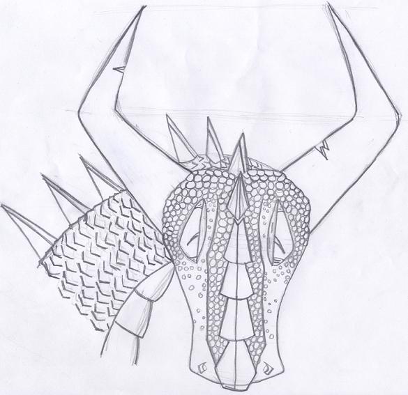 Pencil Drawn Dragon Head by YamiKu