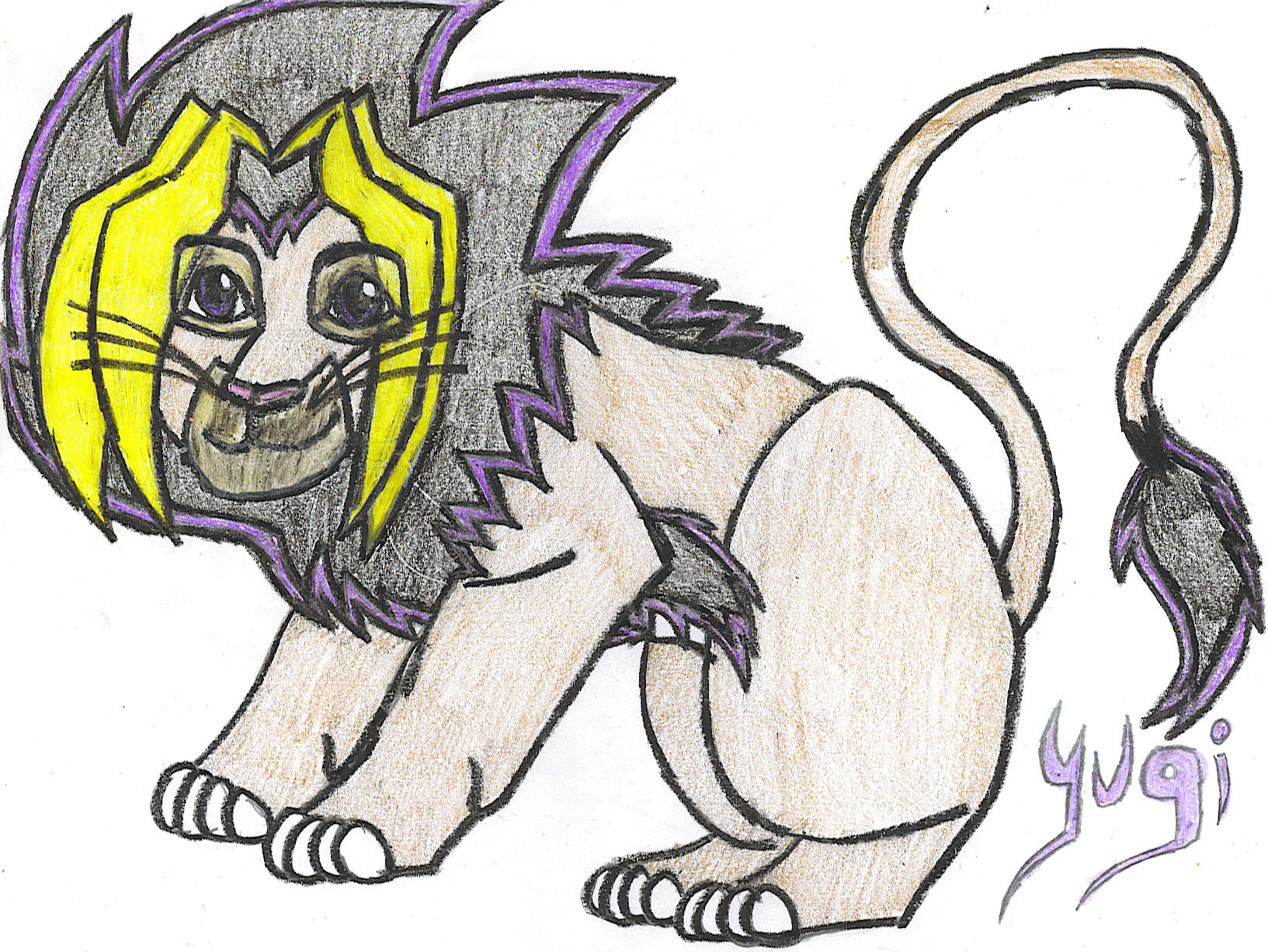 Yugi as a Lion by Yami_And_The_Fallen_Angel