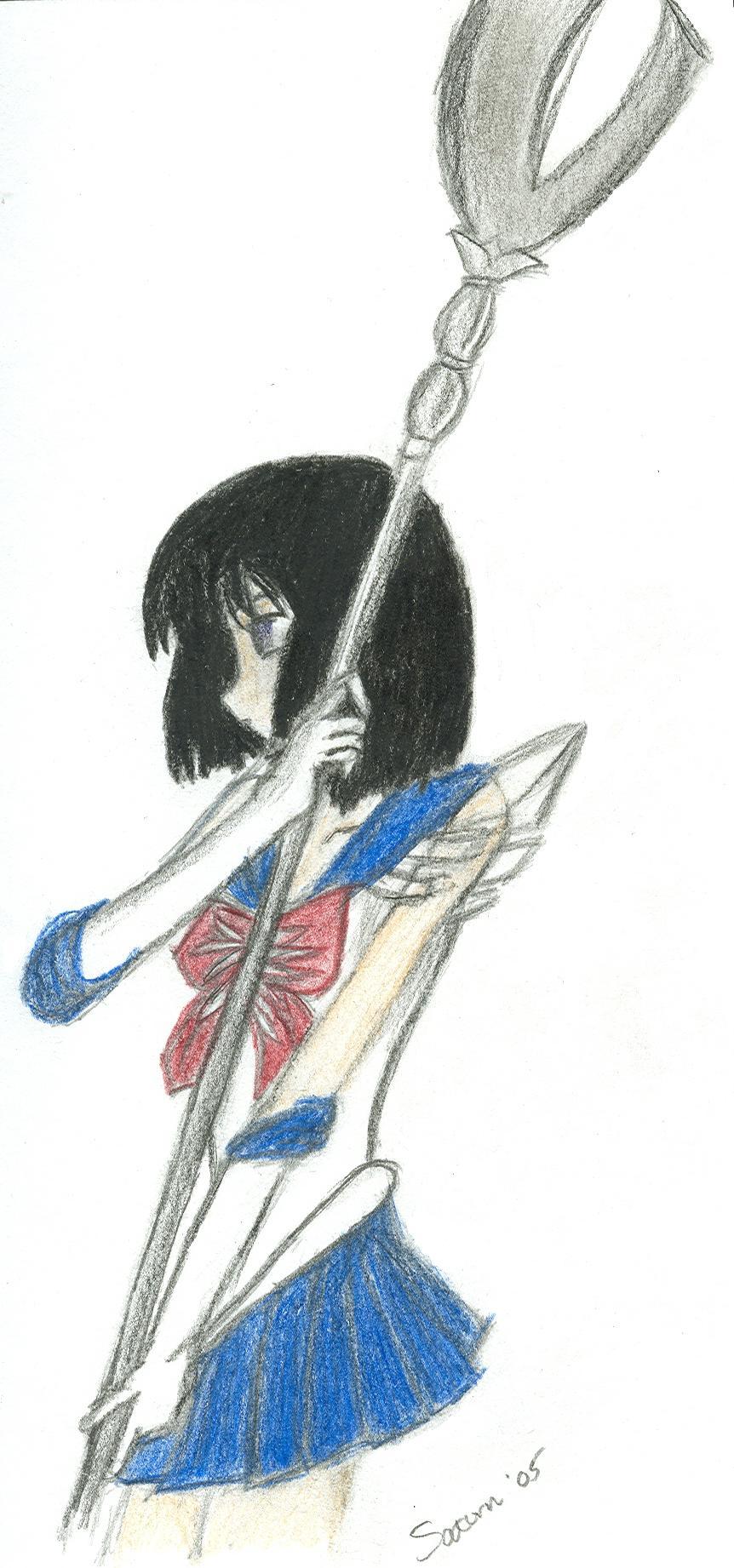 Sailor Saturn with her glaive (for Nicole) by Year_of_the_Horse