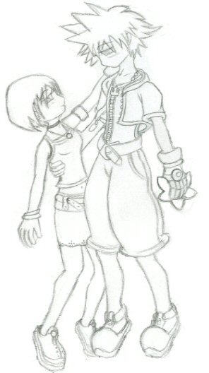 Sora and Kairi (fixed) by YellowPill