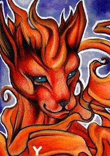 Flareon Pokemon ACEO by YlangYlang