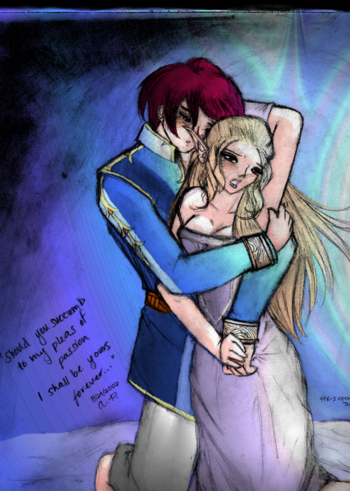 Midnight Embrace (EliwoodXZelda) by Yogurtlion