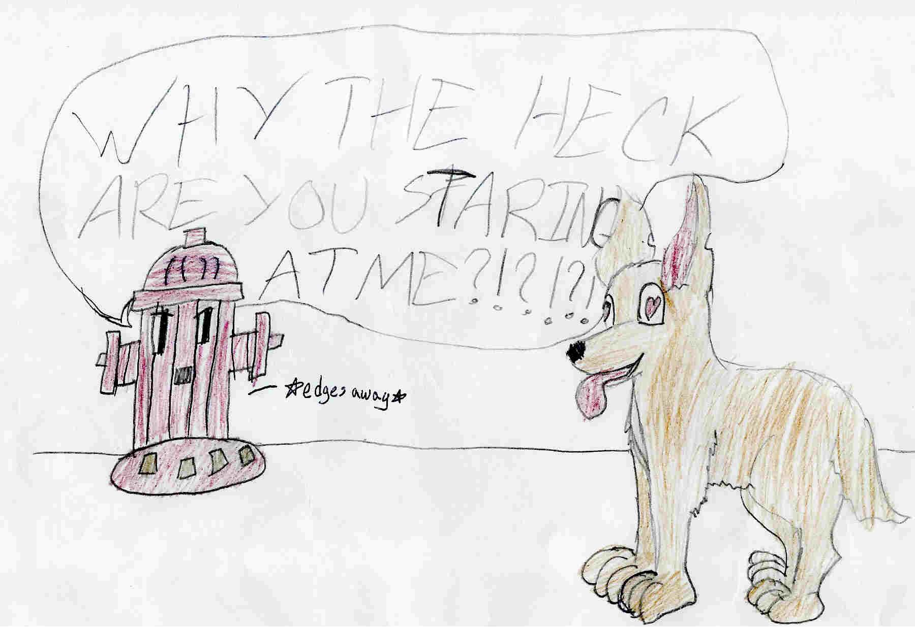 Dog And a Fire Hydrant by You-were-my-reason-for-living