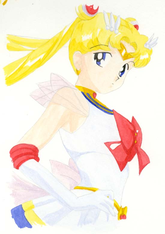 Sailor moon watercolour by Youkai_Yukki_Akuma