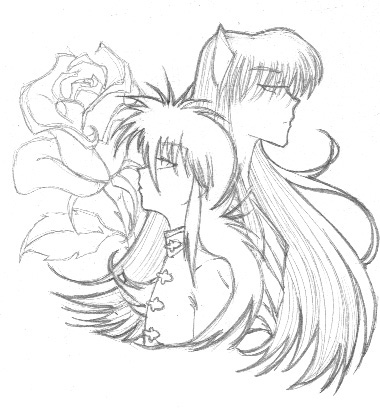 Kurama, Youko and a rose by Youkos_Girl_Kage