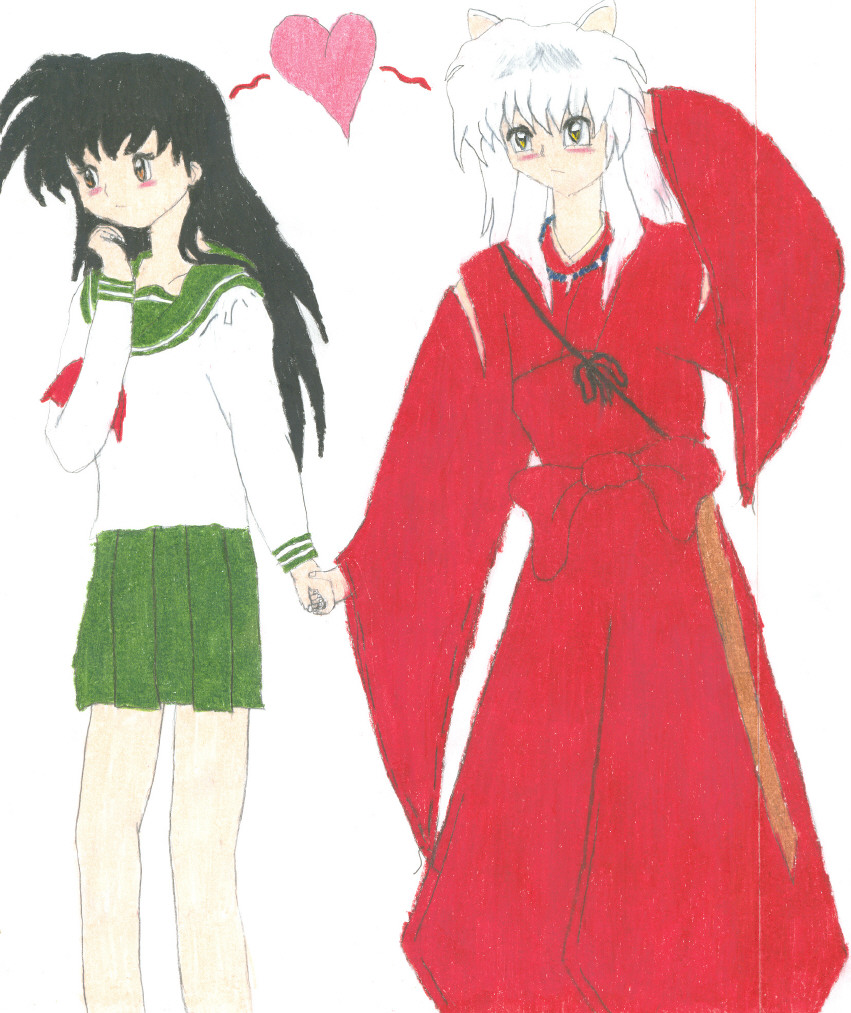 InuYasha and Kagome holding hands by Yu-Gi-Oh_Fan_number1