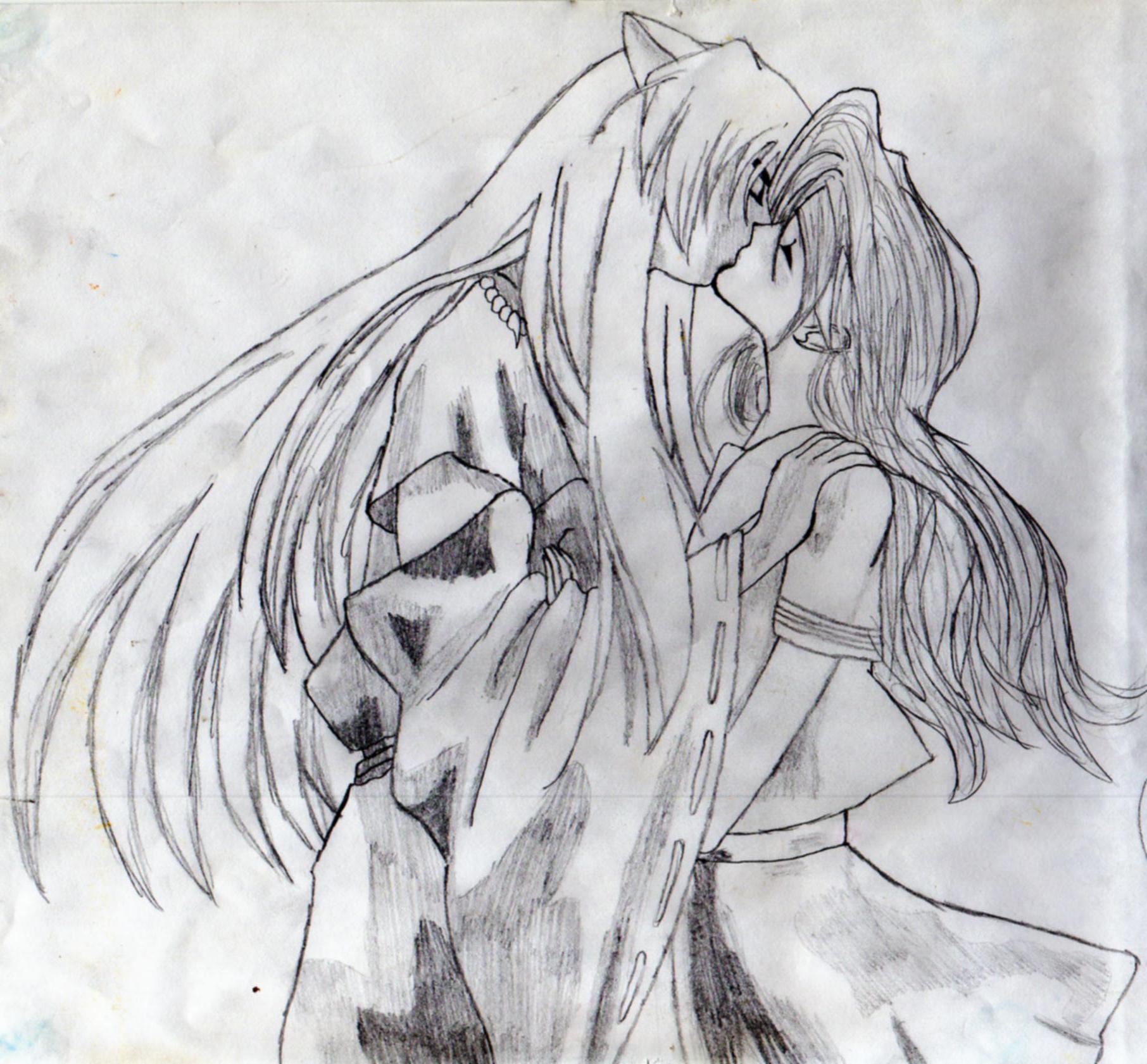 Inuyasha kissing Kagome by Yu-Gi-Oh_Fan_number1