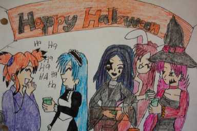 my anime girls in halloween customs by Yume_innocent_child