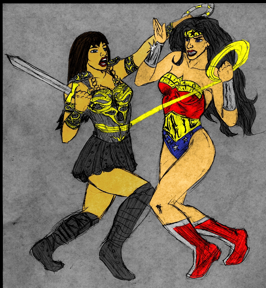 Xena VS Wonder Woman by YuriLuvHer