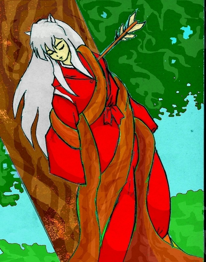 Inuyasha Pinned to the Tree of Ages by YuriLuvHer