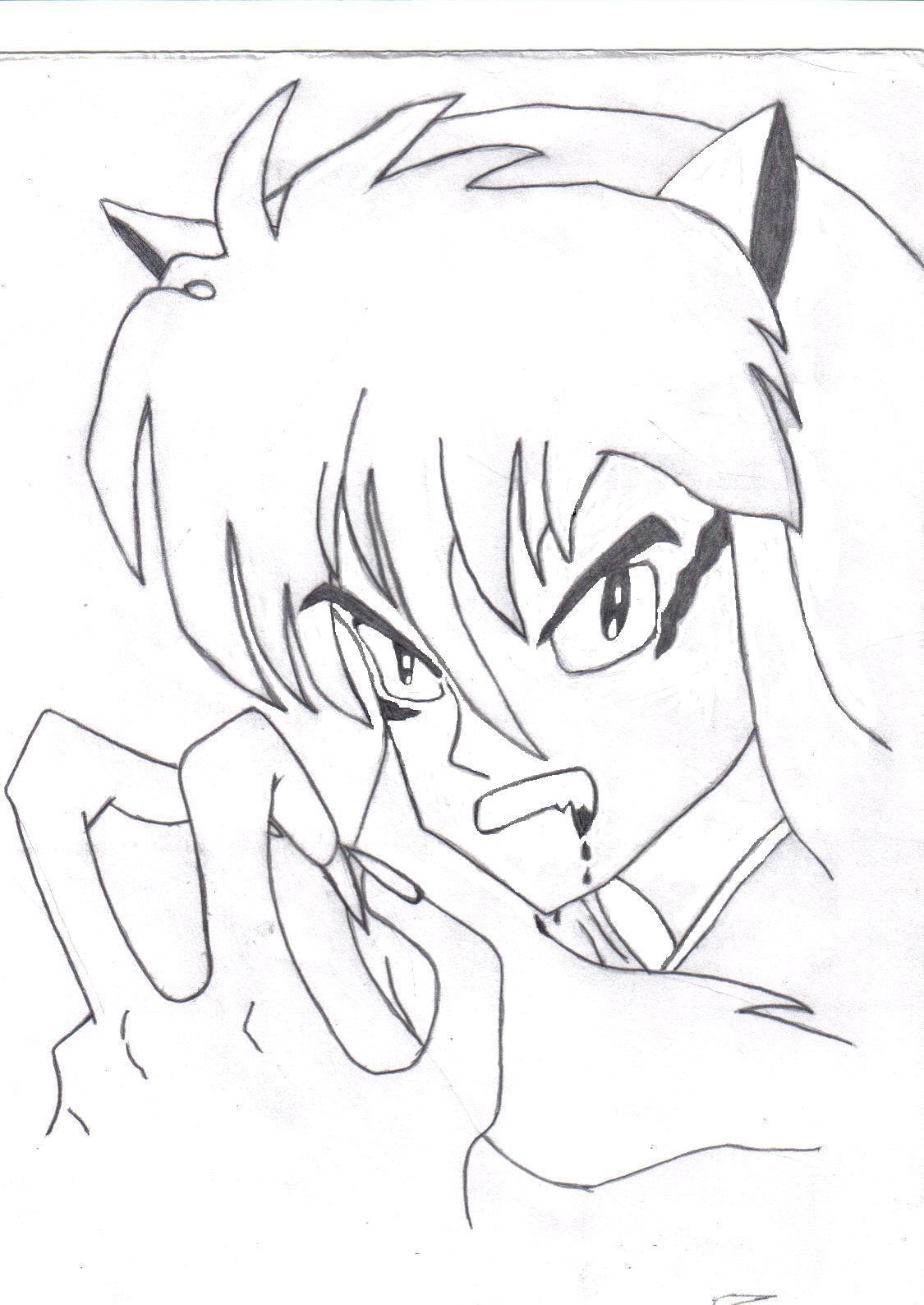 my first drawing of inuyasha by yoda_masta_001