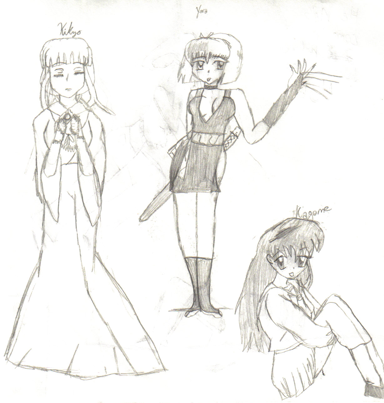 Yura,Kagome,and Kikiyo by yrstruley