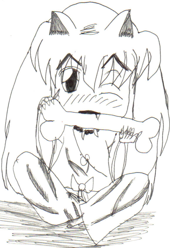 Rikus Lover MINE request (inuyasha chewing a bone) by yrstruley