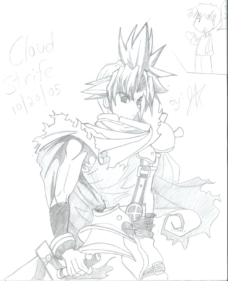 1st Cloud Strife: from Kingdom Hearts by yura-san