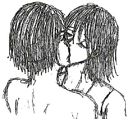 Cartoonalized kiss by ZaharaChan