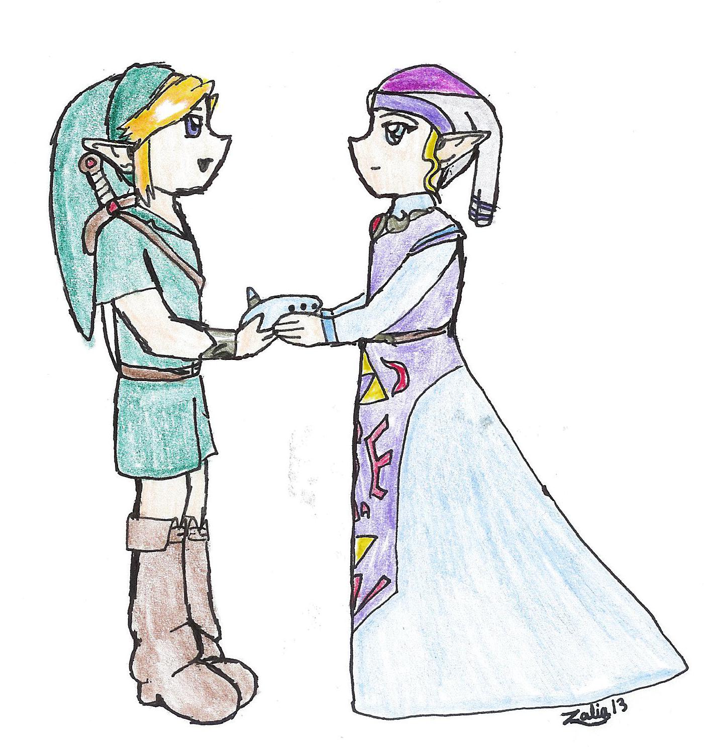 Young Link and Zelda For Rinkuchan! by Zalia13