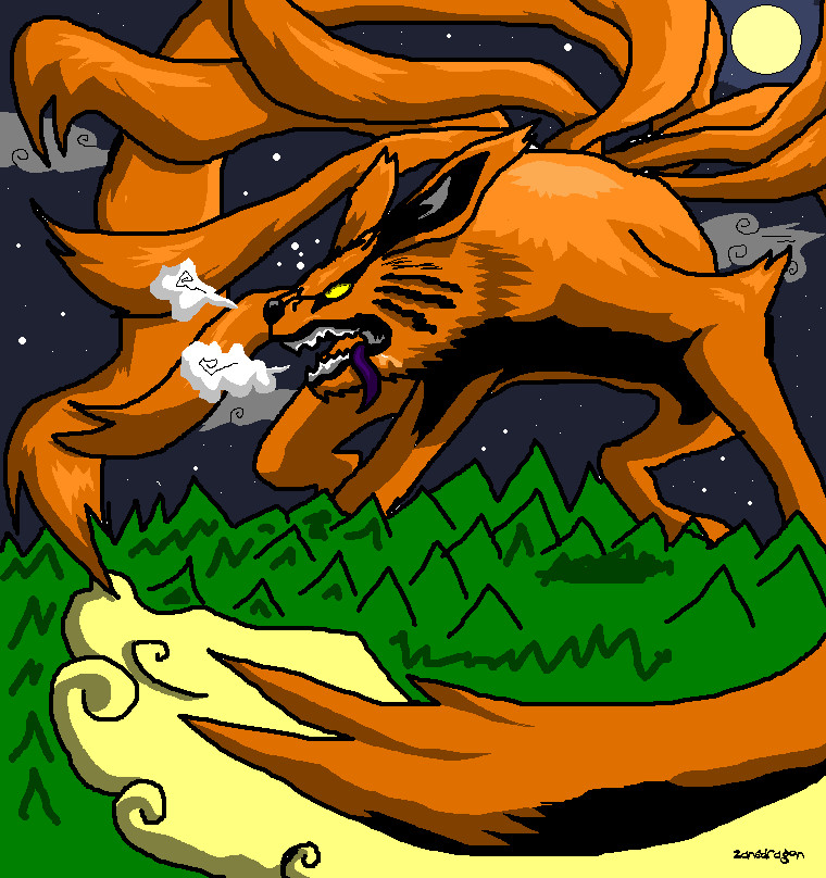 Kyuubi,the Nine-tailed demon Fox by ZaneDragon102