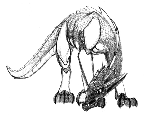 Land Dragon Sketch by Zee