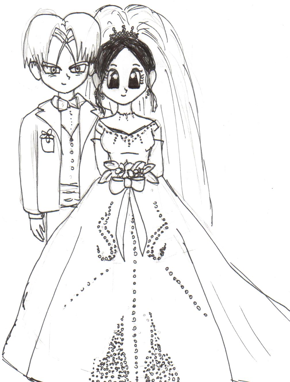 Trunks and Pan's wedding Portrait by ZeldaGirl9793