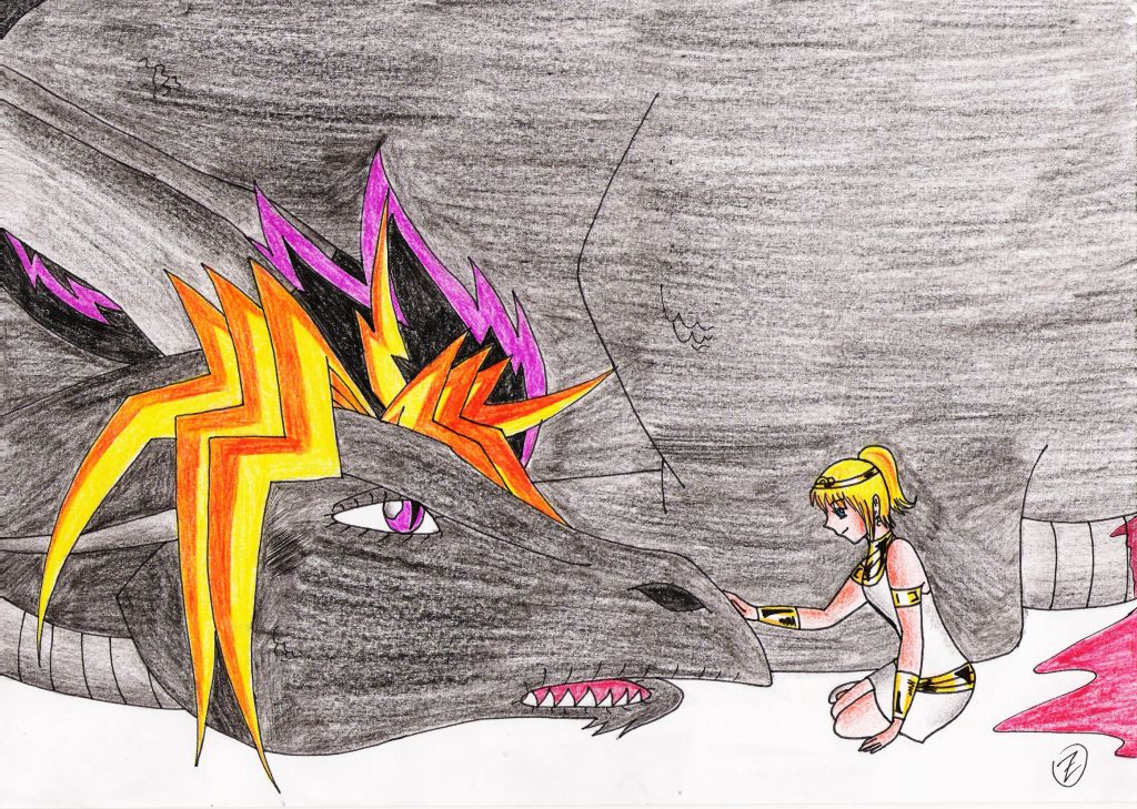 Yami as a dragon and Jani by Zera