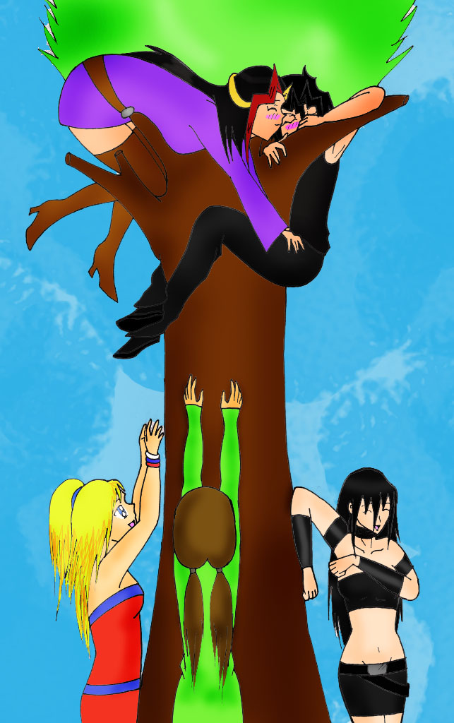 Climb up the tree and kiss him! by Zera