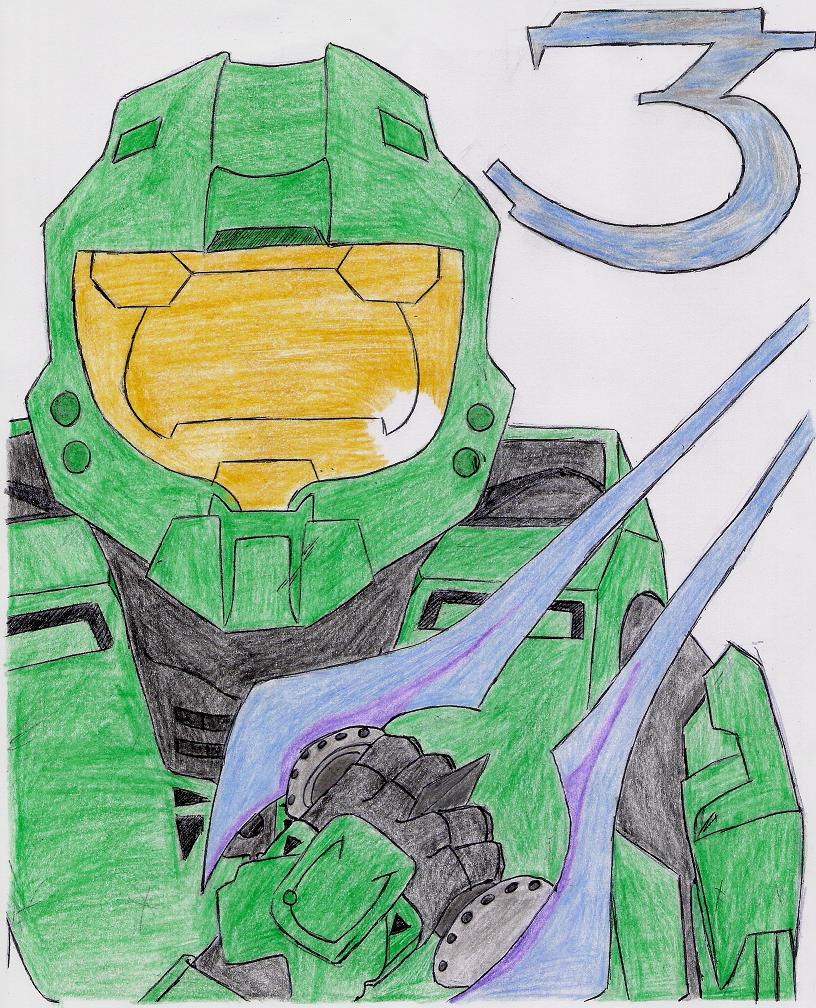 My 1st pic of Master Chief! :D by ZeroMidnight