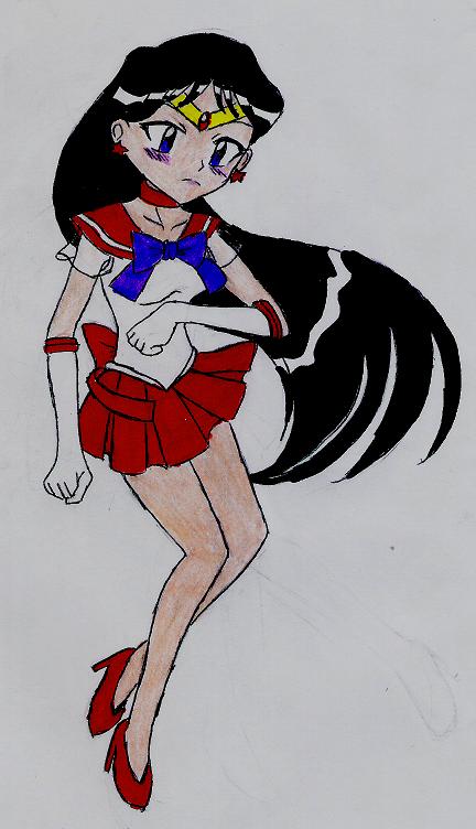 Sailor Mars (colored) by ZeroMidnight