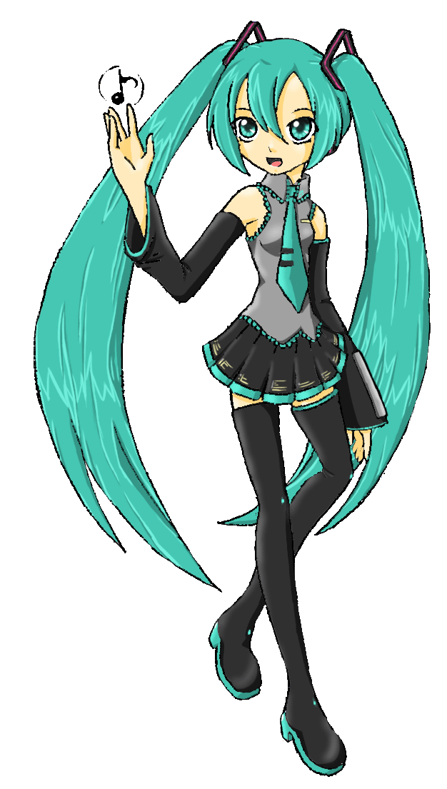 Miku -thin style -colored by ZeroMidnight