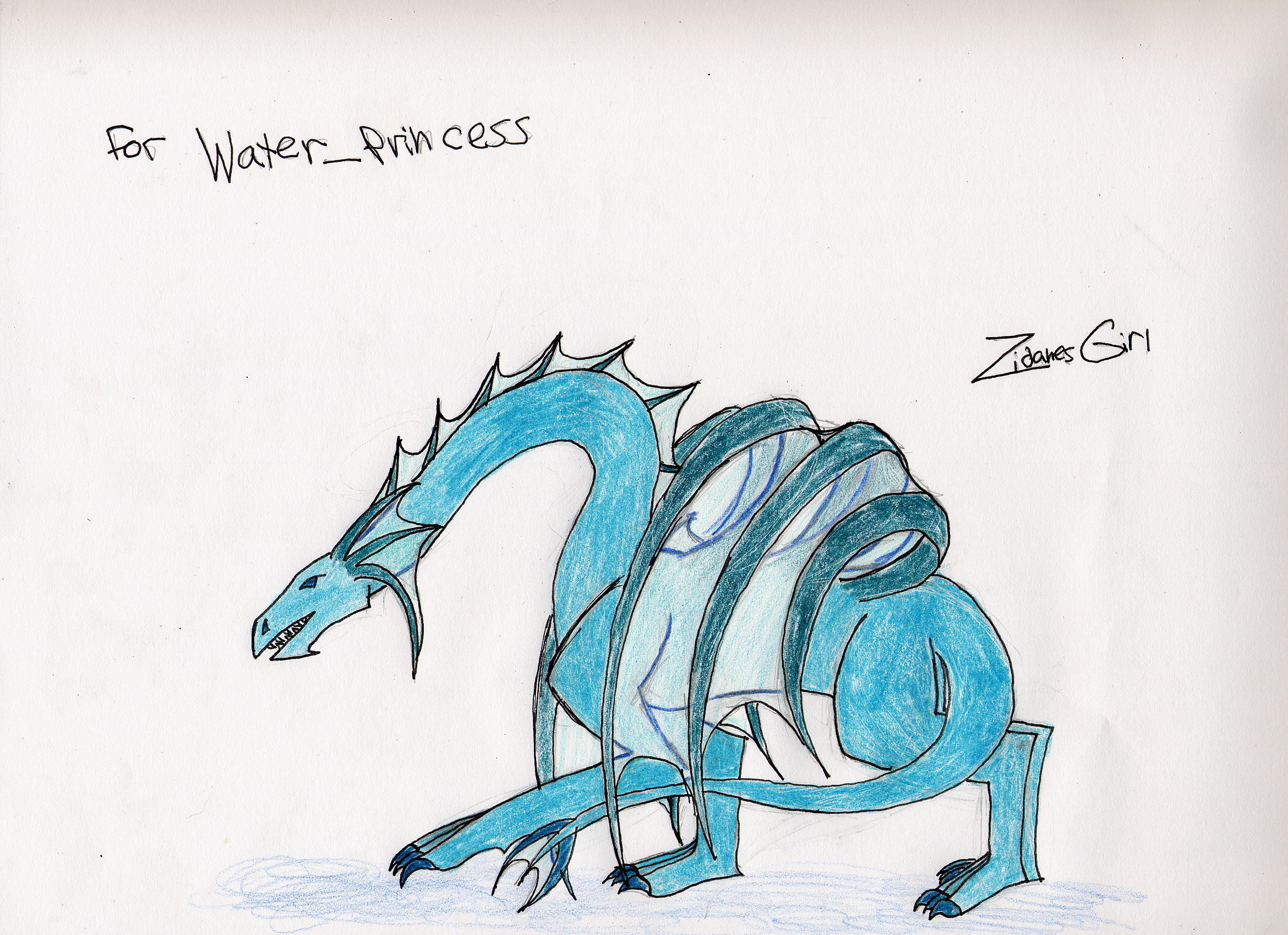 Water Dragon for Water_Princess by ZidanesGirl