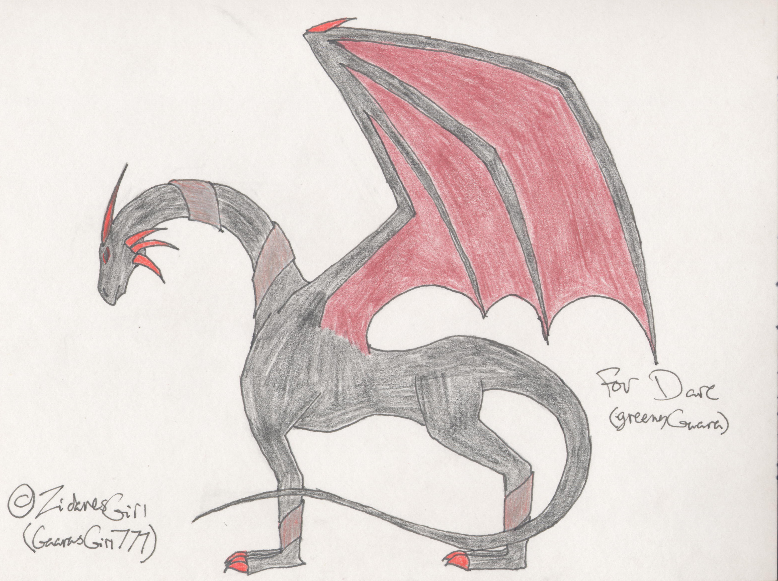 Red/Black dragon *B-day request fer darc* by ZidanesGirl