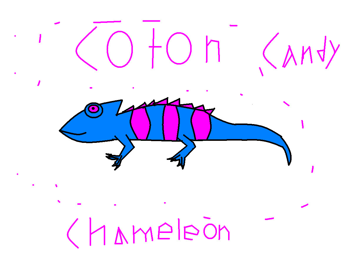 coton candy chameleon by ZimXRulesXDaXWorld
