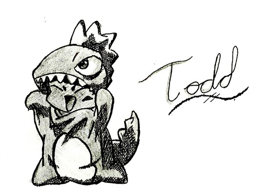 Todd in a Dinosaur costume(for a late Halloween by Zinkith