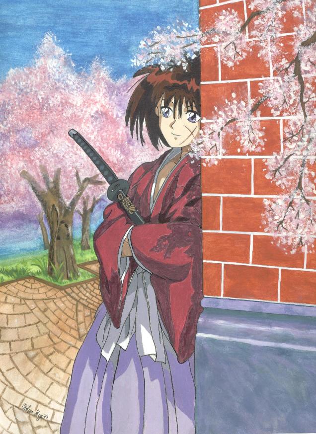 Kenshin Leaning Against Wall *COMPLETE* by Ziran152