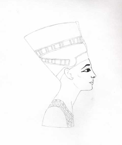 Nefertiti Lineart by Zodiac_Tarrot_Magician