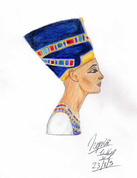 Queen Nefertiti - Coloured by Zodiac_Tarrot_Magician