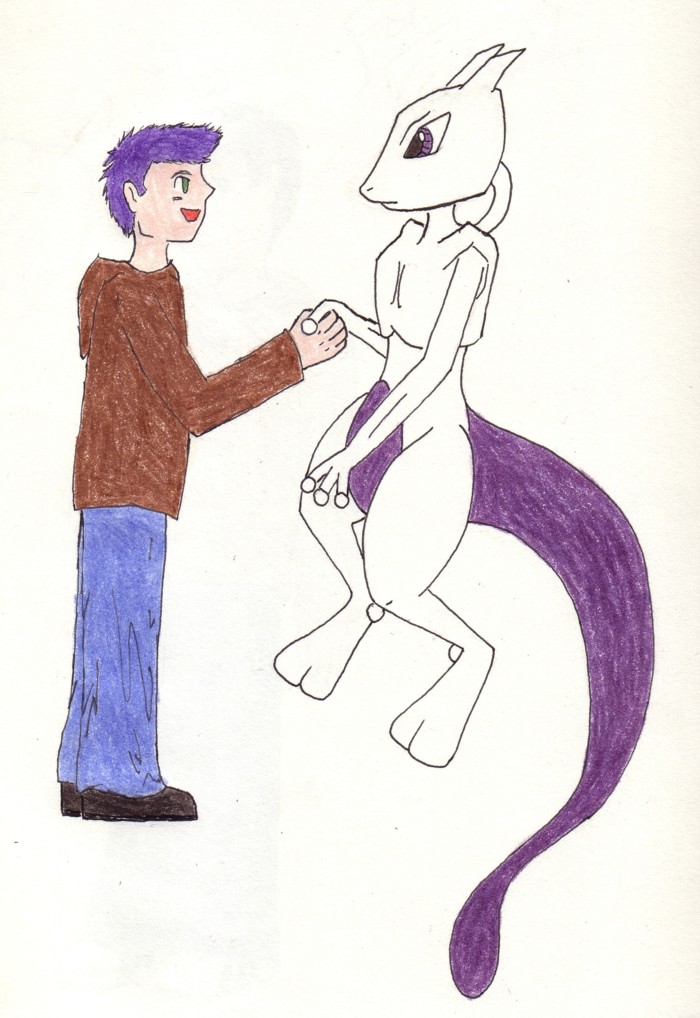 Mewtwo meets my friend John by ZoidianGirl_DSZ