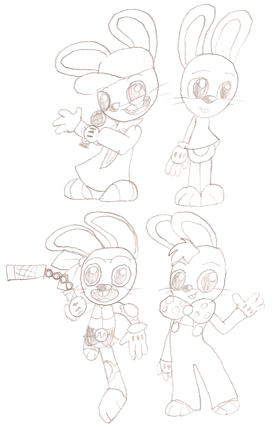 Rabbids - Out of Jimmy's Head style (with costumes) by Zoke901