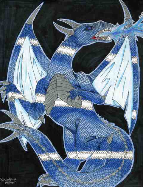Blue Flame Dragon by Zoragirl
