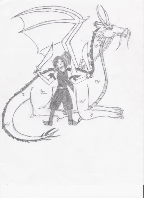 swordsgirl and her dragon by Zukosangel_04