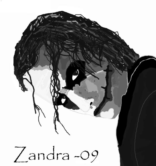 The Joker in black and white by zZandraZz