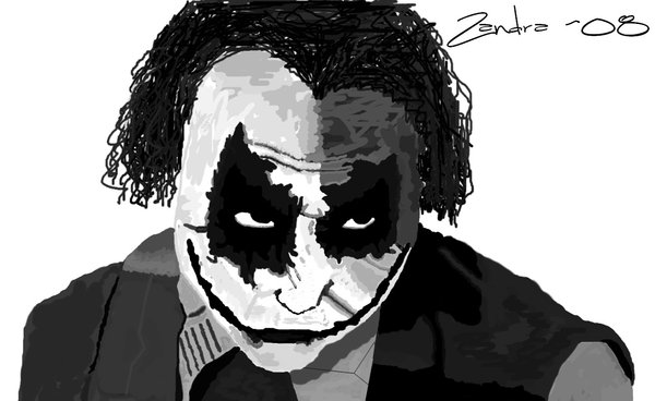 The Joker in black and white 2 by zZandraZz